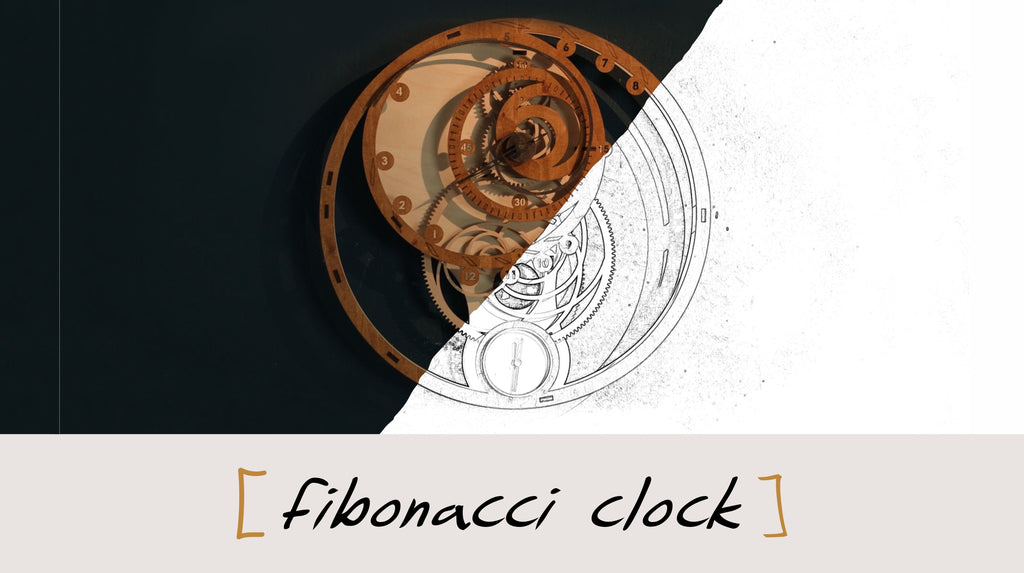 3D Puzzle Mechanical Wooden Clock PuzzleFlow Fibonacci 46 Pieces