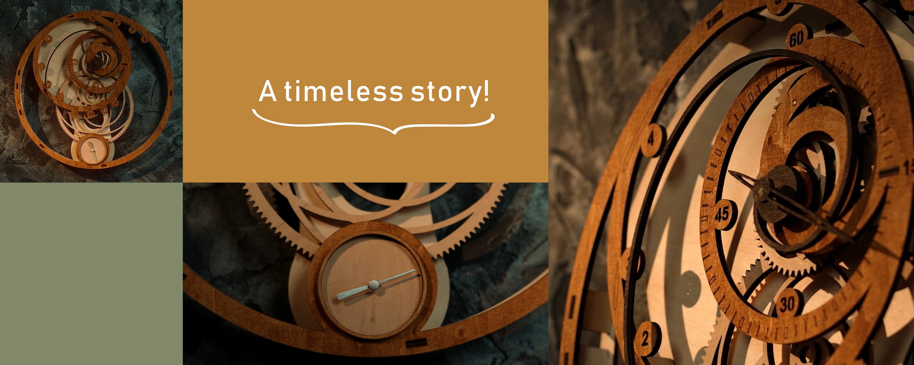 3D Puzzle Mechanical Wooden Clock PuzzleFlow Fibonacci 46 Pieces