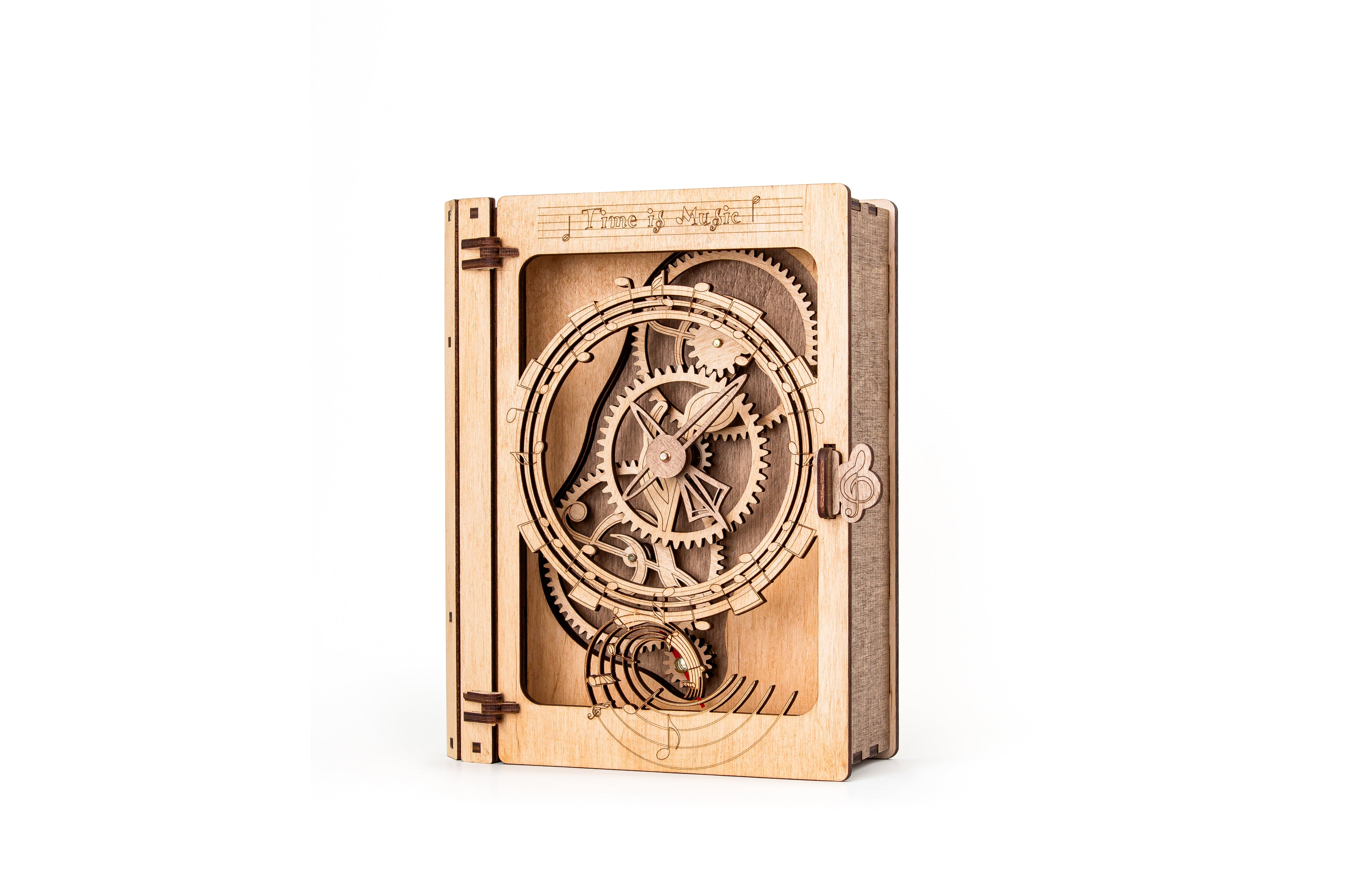 3D Puzzle Mechanical Wooden Clock PuzzleFlow Harmony 46 Pieces