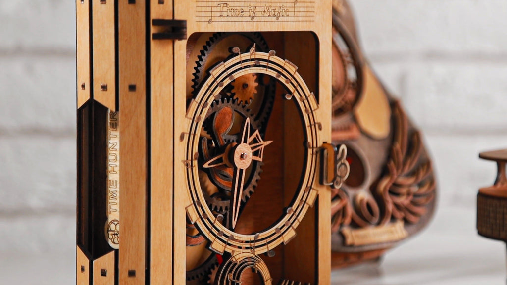 3D Puzzle Mechanical Wooden Clock PuzzleFlow Harmony 46 Pieces