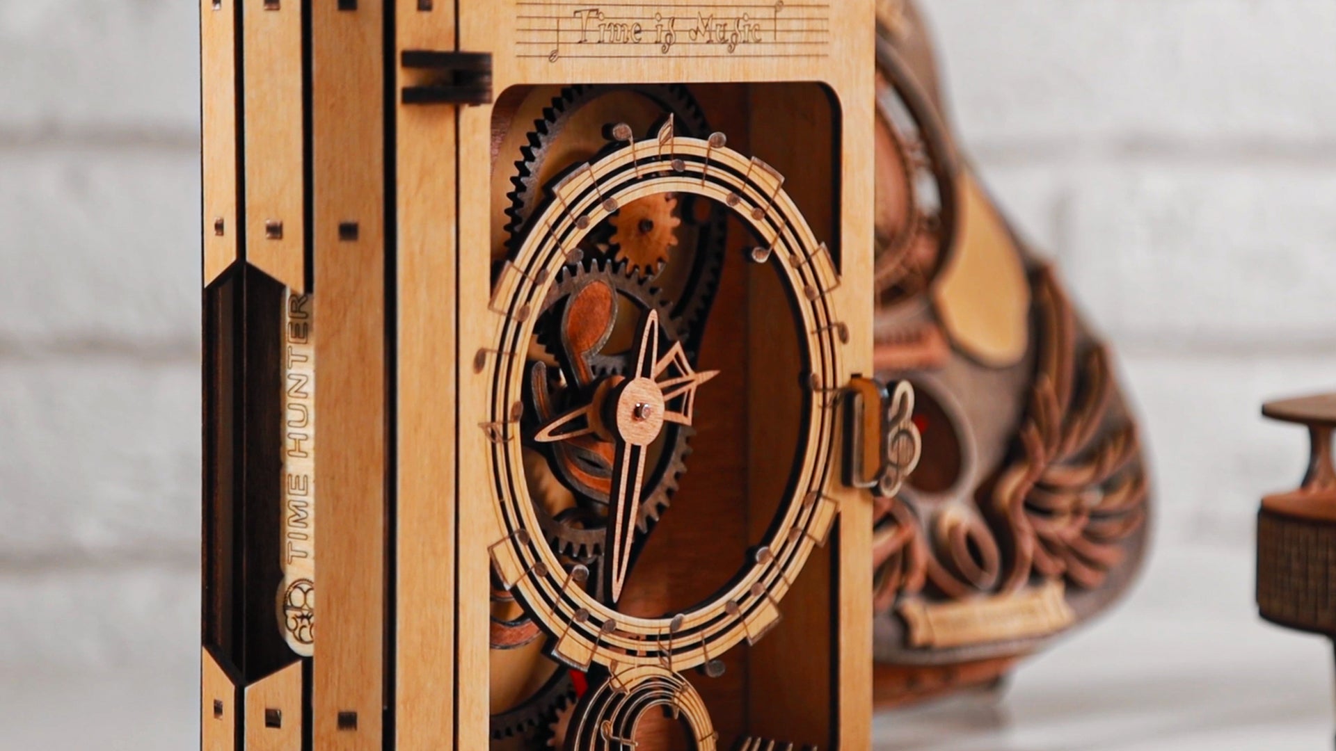 3D Puzzle Mechanical Wooden Clock PuzzleFlow Harmony 46 Pieces