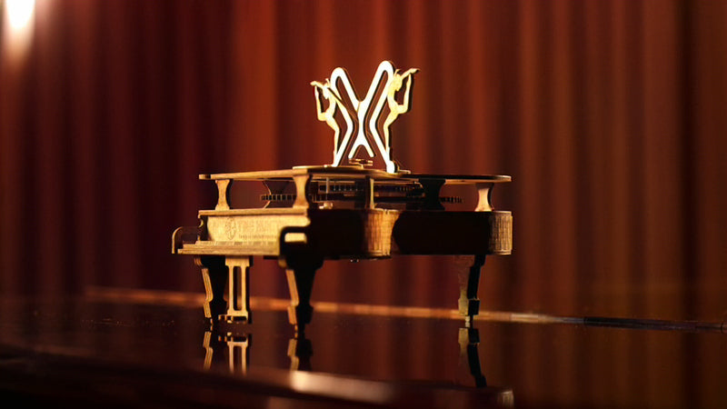 3D Puzzle Mechanical Wooden Piano Clock PuzzleFlow 42 Pieces