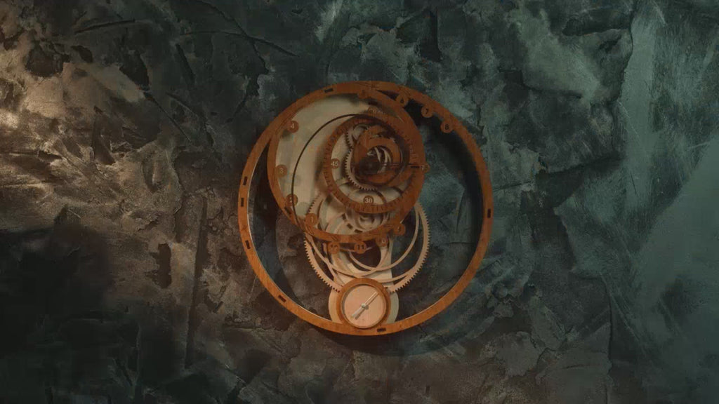 3D Puzzle Mechanical Wooden Clock PuzzleFlow Fibonacci 46 Pieces